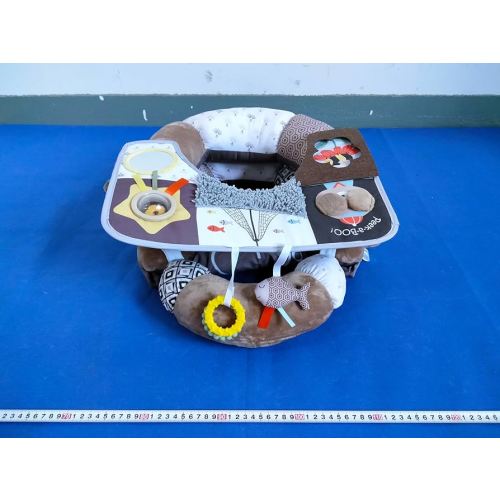 Lovvie & Joy 2-in-1 Tummy Time Mat & Seated Support Pillow,Baby Tummy Time Pillow Support for Newborns and Older Babies,with Detachable Support Pillow and Toys Bear