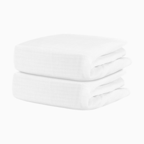 2-Pack Organic Cotton Breathable Crib Sheets - Solid White 2 Pack