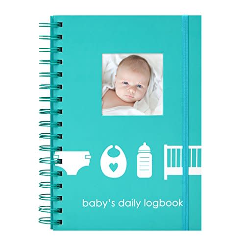 Pearhead Baby’s Daily Log Book, Easy to Fill Pages to Track and Monitor Your Newborn Baby’s Schedule, Daily Tracker For New Parents, Teal