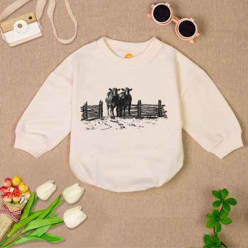 Future Gate Opener Baby Romper Sweatshirt, Cattle Farmer Baby Bodysuit, Pregnancy Announcement Romper, Newborn Bodysuit