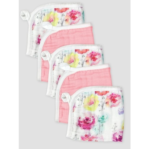 Honest Baby Clothing Five Pack Organic Cotton Triple Layer Woven Washcloths