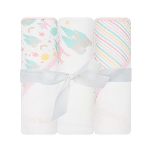 LITTLE CELEBRITY Hooded Baby Towels, Baby Bath Towels, Baby Towels with Hood, Hooded Baby Towel, Toddler Towels, Baby Hooded Towel, 30" x 26", 3PK (Baby Unicorn)