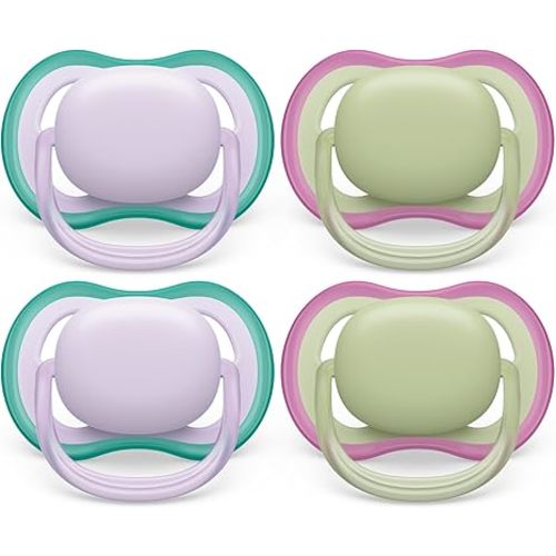 Philips Avent Ultra Air Pacifier 0-6m, Fresh Lilac/Pastel Green, 4 pack SCF085/50