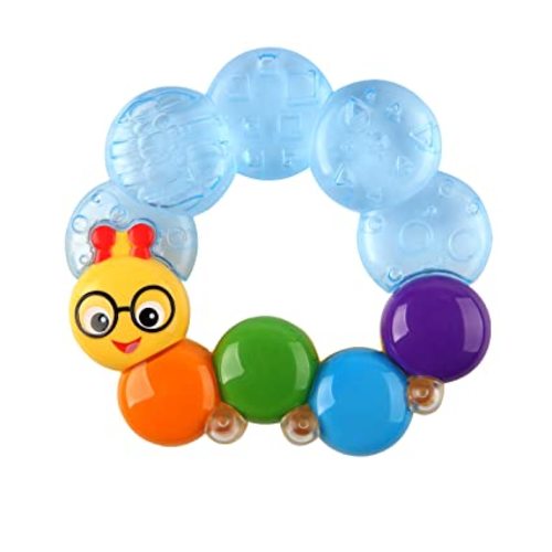 Baby Einstein Teether-pillar Rattle and Chill Teething Toy, Ages 3 months + - Cal Teething Ring