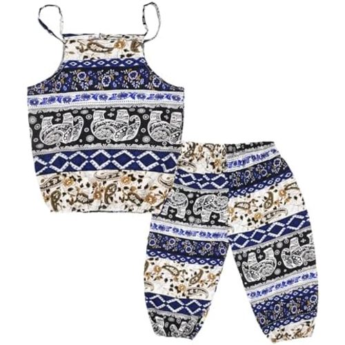 Baby Girls Boho Elephant Tops Harem Pants 2 Piece Outfits