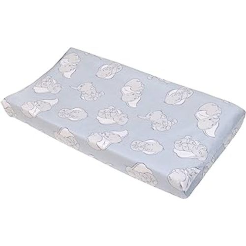 Disney Dumbo Sweet Little Baby Light Blue and White Super Soft Contoured Changing Pad Cover