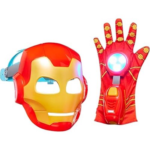Marvel Iron Man and His Awesome Friends High-Tech Hero Role Play Set, Iron Man Mask and Electronic Glove, Super Hero Toys for Kids, Ages 3+