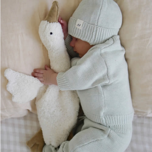 Organic Cotton Goose Warming Pillow | Cherry Stone Filling | Baby Gifts