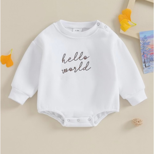 VISGOGO Newborn Infant Baby Boy Girls Oversized Romper Little Dude Sweater Onesie Coming Home Outfit Neutral Clothes
