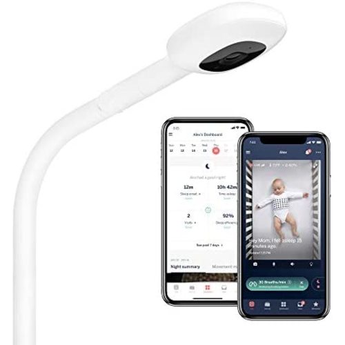 Nanit Pro Smart Baby Monitor & Floor Stand – 1080p Wi-Fi Video & Sound Camera, Sleep Coach and Breathing Motion Tracker, 2-Way Audio, Compatible with iOS and Android Phones, Includes Breathing Band