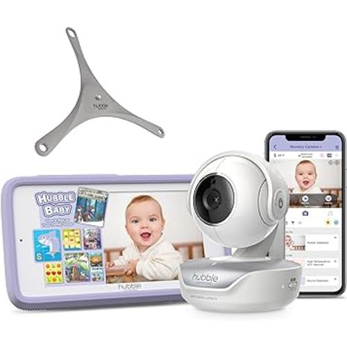Hubble Nursery Pal Touch 5" Smart Baby Monitor with Camera and Audio, WiFi Baby Camera Monitor with Flexible Wall Mount; Pan Tilt Zoom; 2Way Talk, Interactive Smart HD Monitor & Smartphone App