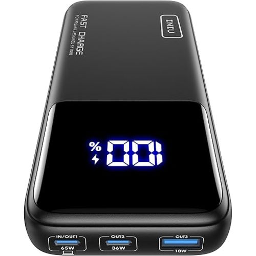 INIU Power Bank, 65W 20000mAh Fast Charging Laptop Portable Charger, USB C in&Out Tablet Powerbank, Battery Phone Charge for iPhone 15 iPad MacBook Airpods Steam Deck etc.