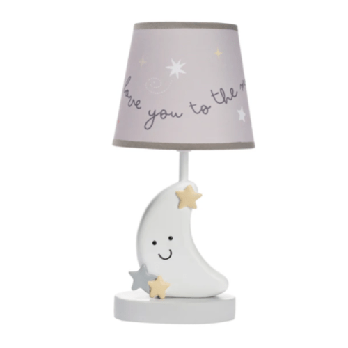 Little Star Celestial Moon Nursery Lamp with Shade and Bulb – Lambs & Ivy