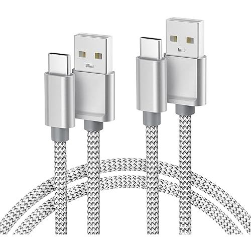 USB Type C Charger Cable 10FT 2Pack,Nylon Charging Cord for iPhone 17 16 16e 15 Pro Max,Z Flip Fold,S9 S10 S10E S25 S24 Plus Ultra,A56 A55 A54,Google Pixel 6 5 4 XL