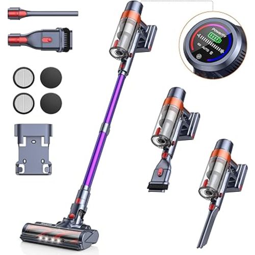 Cordless Vacuum Cleaner, 40KPA Stick Vacuum Cleaner 450W Powerful Vacuum Cleaner, Up to 55 Mins Runtime 1.5L Dust Cup Lightweight Cordless Vacuum for Home Carpet Pet Hair Hard Floor