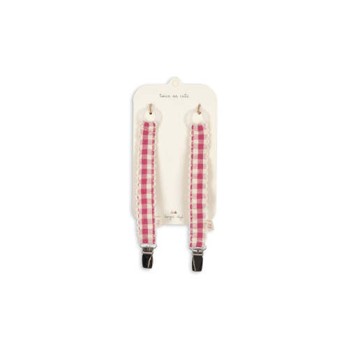 2 PACK PACIFIER STRAP - bubblegum check