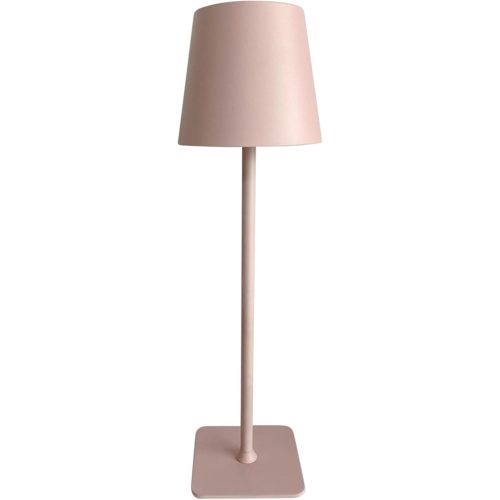 Mikasa LED Cordless Metal Table Lamp, Portable Rechargeable 5,000 mAh, 3 Color Stepless Dimming, Pink, 4.25x4.25x14.8 Inch