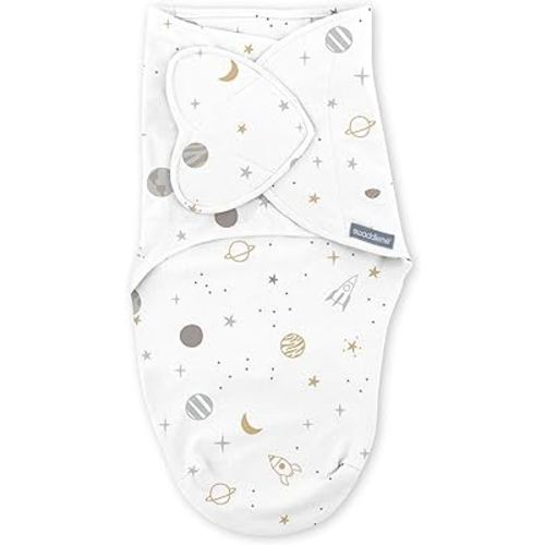 Ingenuity SwaddleMe Monogram Collection Swaddle, 1-Pack, for Ages 0-3 Months - Sunset Space