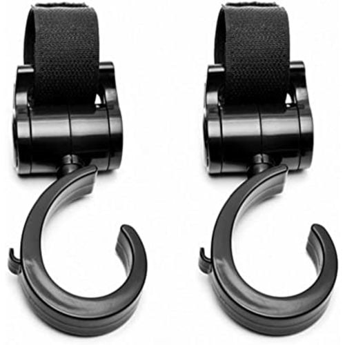 Stroller Hooks for Hanging Diaper Bags Baby Stuff Organizer Groceries Purse Mommy Hook Stroller Accessories for Mom When Jogging Walking or Shopping Pack of 2-Black LLUFO
