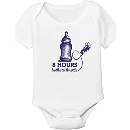 8 Hours Bottle to Throttle, Aviation Themed Baby Onesie