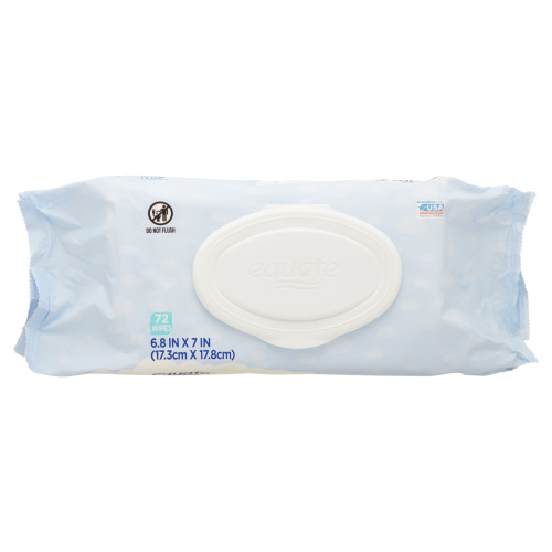 Equate Wipes, Unscented, 1 Flip-Top Pack (72 Total Wipes)