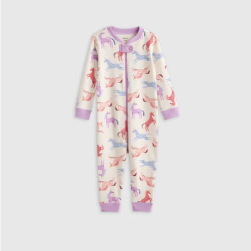 100% Organic Cotton One Piece Pajama - Baby in Unicorn
