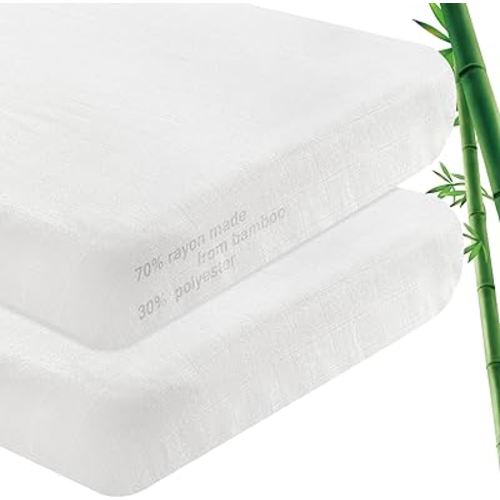 Muslin Bedside Sleeper Bassinet Sheets for Baby Boy Girl to Fit Mika Micky, Baby Delight, Milliard, MiClassic Bassinet, Soft Breathable Muslin Bassinet Sheet(34"x21"x5") 2 Pack, White