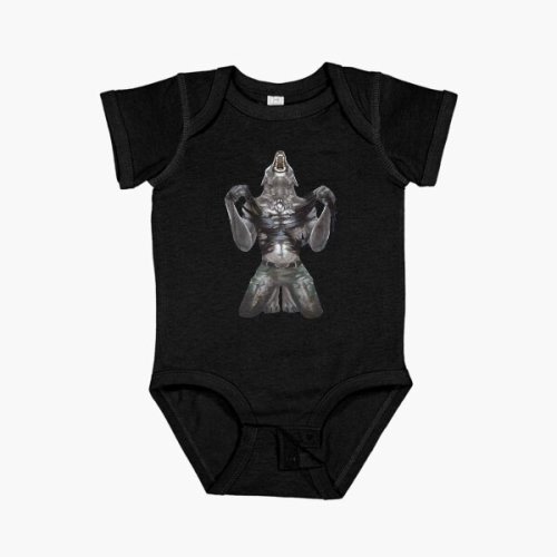 Wolf Ripping Off Shirt Meme Werewolf Baby One-Piece