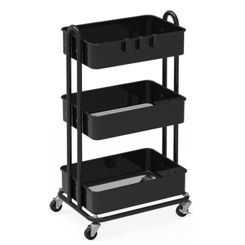 (Black) Simple Houseware 3-Tier Postpartum/Nursing Utility Cart