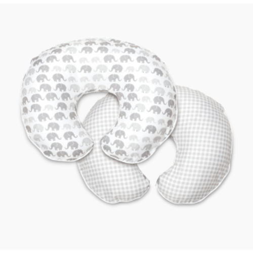 Boppy Nursing Pillow, Gray Elephants Plaid