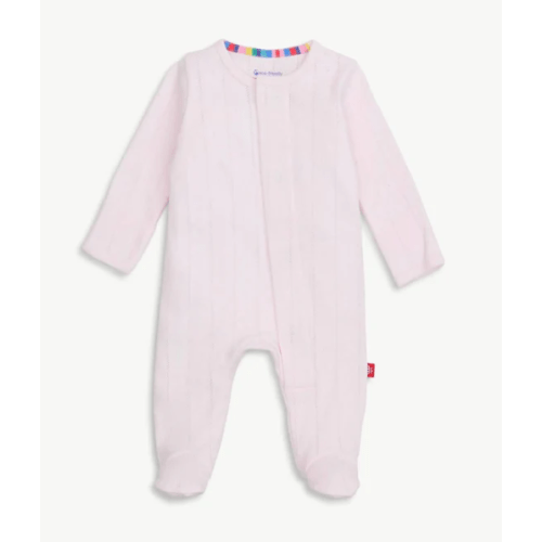Love Lines Pink Pointelle Footie