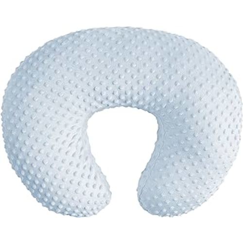 OWLOWLA Minky Nursing Pillow Cover, Breastfeeding Pillow Slipcover Fits Nursing Pillow for Baby Boy Girl(Baby Blue)