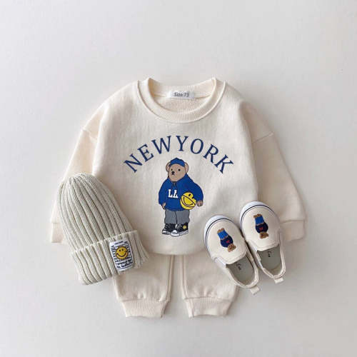 New York Bear Sweatshirt and Jogger Pants Set (6-12)