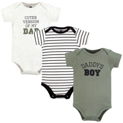 Hudson Baby Infant Boy Cotton Bodysuits, Sage Daddys Boy, 12-18 months