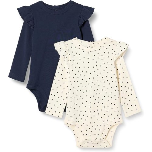 Amazon Essentials baby-girls Long-Sleeved Ruffle Bodysuits