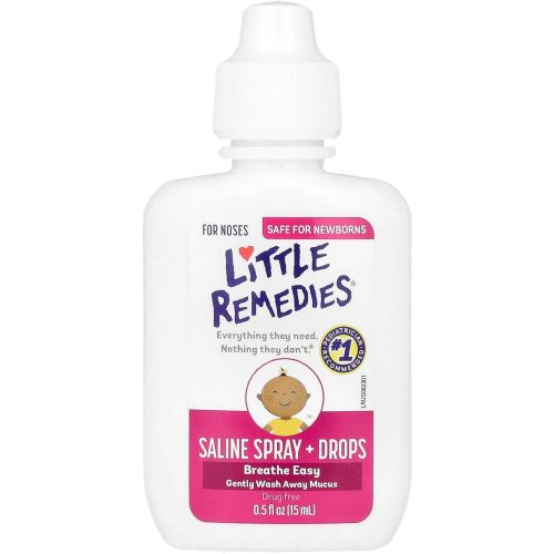 Little Remedies Saline Spray and Drops, Safe for Newborns, 0.5 fl oz