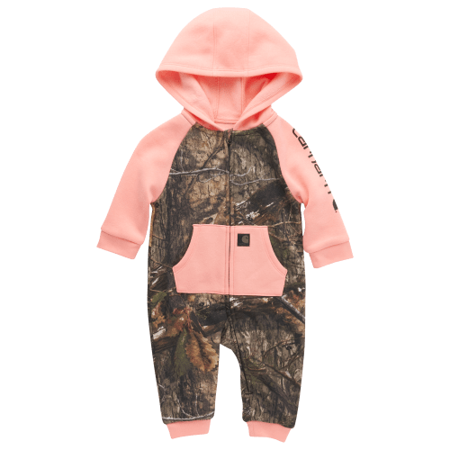 Carhartt Fleece Zip-Front Hooded Long-Sleeve Camo Coverall Bodysuit for Babies