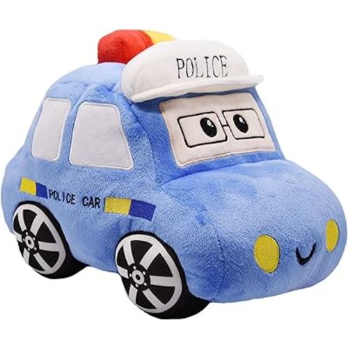 Soft Plush Police Car Stuffed Toy Super Cute Blue Squad Car Plushie Excellent Gifts for Kids or Birthday Party 11 Inches (Police Car)