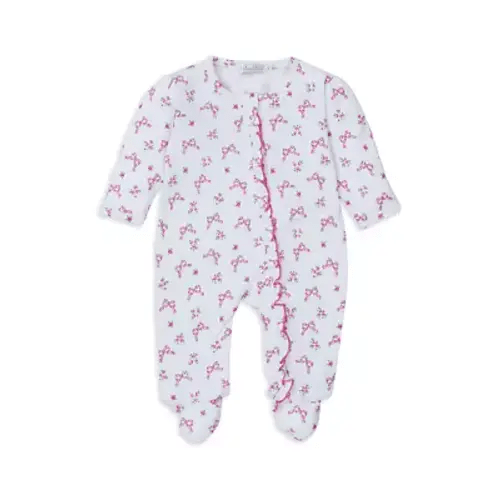 Shop Kissy Kissy Baby Girl's Bow Print Ruffle-Trim Footie | Saks Fifth Avenue