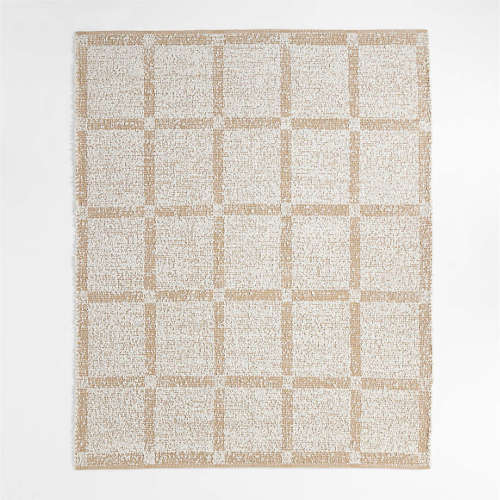 Boucle Stone Tan Handwoven Flatweave Kids Performance Area Rug 8'x10'