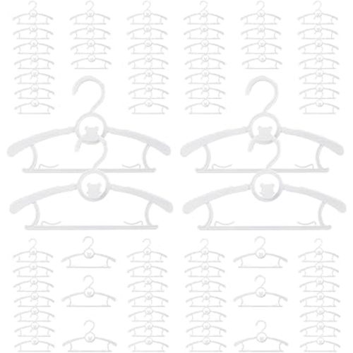 80 Pack Baby Hangers for Closet Plastic Kids Hangers Clothes Space Saving Hangers Non Slip Extendable Baby Hangers for Nursery Toddler Heavy Duty Clothing Hangers Bulk, White