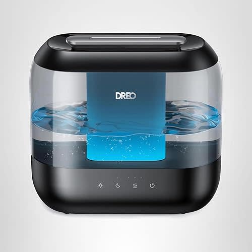 DREO Humidifiers for Bedroom, 4L Top Fill for Large Room, 36H Runtime, 28 dB Quiet Supersized Cool Mist Air Humidifier for Baby Nursery, Plants, Indoor, Night Light, Easy to Clean & Fill, Black