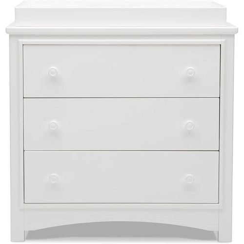 Delta Children Perry 3 Drawer Dresser with Changing Top, Bianca White