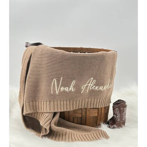 Baby Blanket, Cotton/Knit blanket, Baby gift, Newborn gift, Personalized Name, Stroller Blanket, Newborn Baby Gift, baby announcement