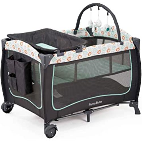 Pamo Babe Portable Crib for Baby Nursery Center Playard Baby Playpen Travel Crib Diaper Changer with Mattress