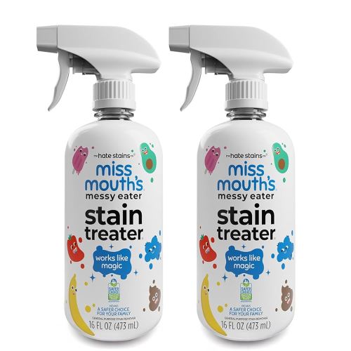Miss Mouth’s Messy Eater Stain Treater Double Trouble Bundle - 2-Pack of 16oz Stain Remover - Newborn & Baby Essentials - No Dry Cleaning Food, Grease, Coffee Off Laundry, Underwear, Fabric