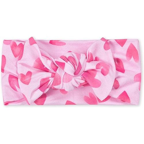 Gerber Baby Girls and Boys Buttery Soft Headband with Bow with Viscose Made from Eucalyptus, Heart Felt, One Size