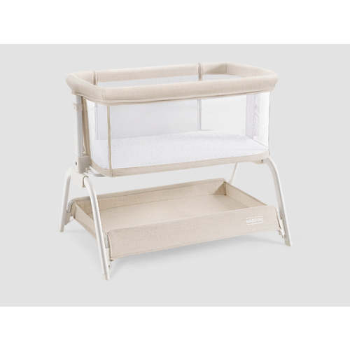 HARPPA Cuddly 3-in-1 Baby Bassinet Bedside Sleeper for Reflux | Attaches to Bed, Adjustable 5 Heights, Non-Toxic & CPSC Certified | Sturdy Aluminum Frame, Portable Wheels, Tool-Free Setup, Gentle Rocking | Perfect for Newborns, Infants, Small Spaces & Saf