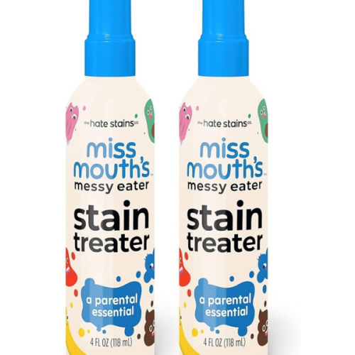 Miss Mouth's Messy Eater Stain Treater Spray - 4oz 2 Pack Stain Remover - Newborn & Baby Essentials - No Dry Cleaning Food, Grease, Coffee Off Laundry, Underwear, Fabric