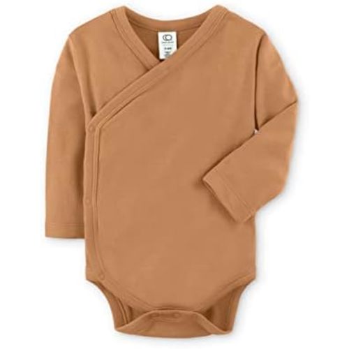 Colored Organics Baby Organic Cotton Kimono Bodysuit - Long Sleeve Infant Side Snap One Piece